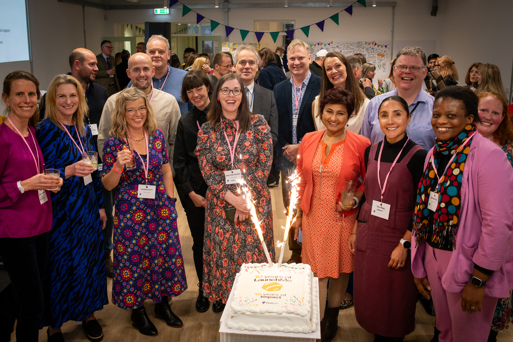 The Firstport team and board members at the LaunchMe celebration event